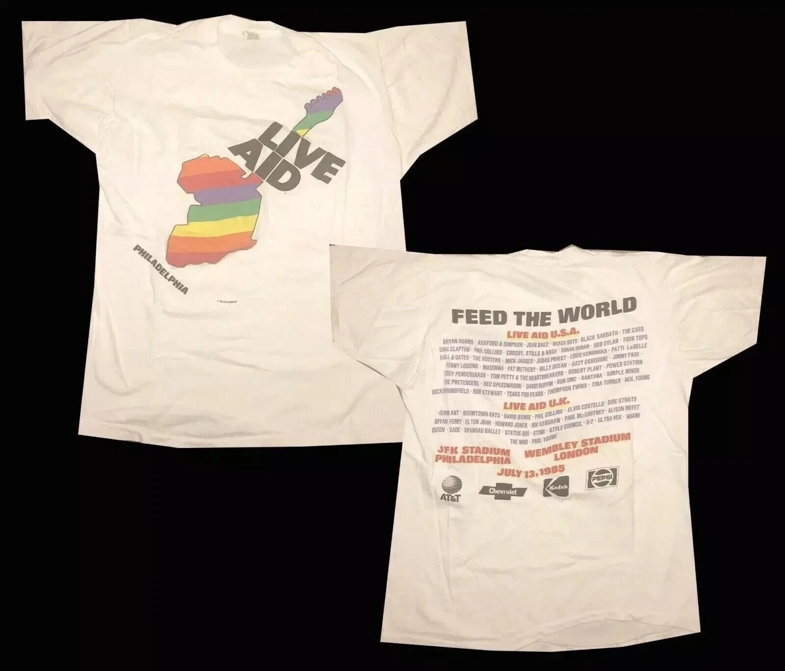 Neues Retro Live Aid 1985 Philadelphia Konzert-T-Shirt, Unisex-T-Shirt aus reiner Baumwolle, lustiges und bequemes T-Shirt mit Street-Print-Muster – Detail 2
