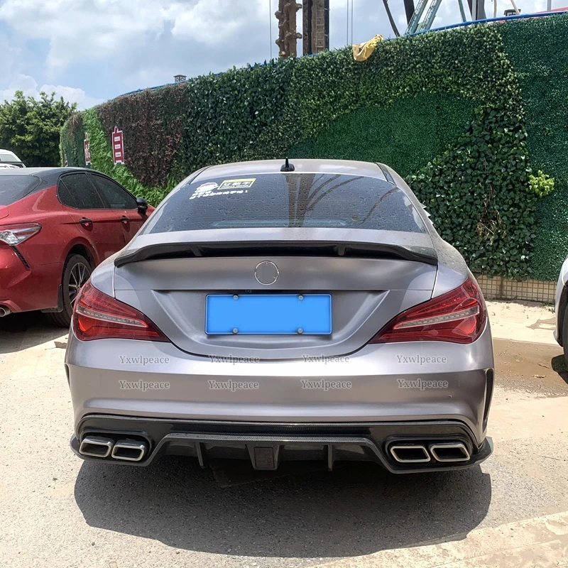 R Style Carbon Fiber Rear Spoiler Trunk Wing Car Styling For Mercedes Benz CLA-Class CLA45 W117 C117 CLA 200 250 260 2014-2019