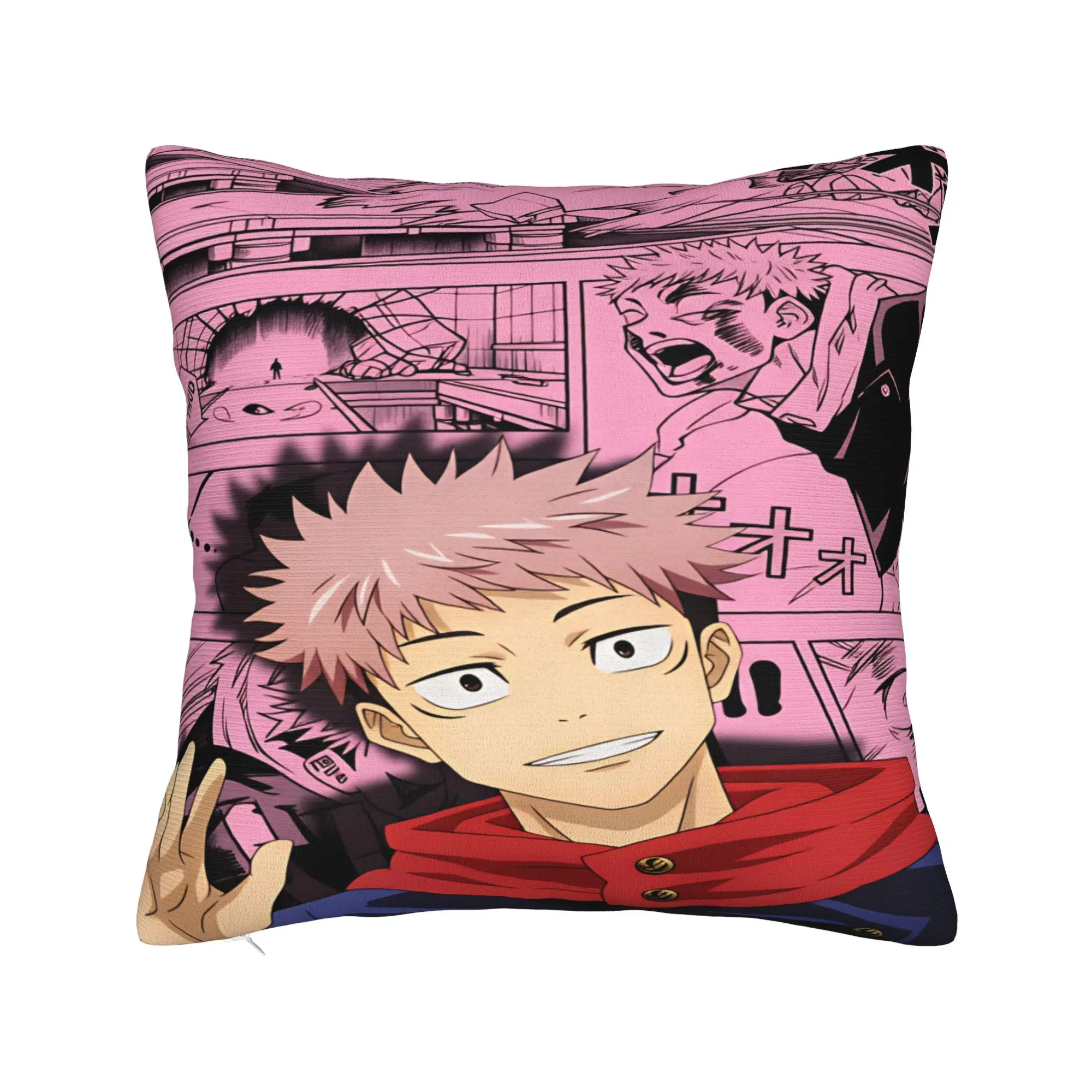 Yuji Itadori Pillow Case J-Jujutsu Kaisens Kawaii Pillow Cover Comfy Pillowcases For Office Car Home Decor