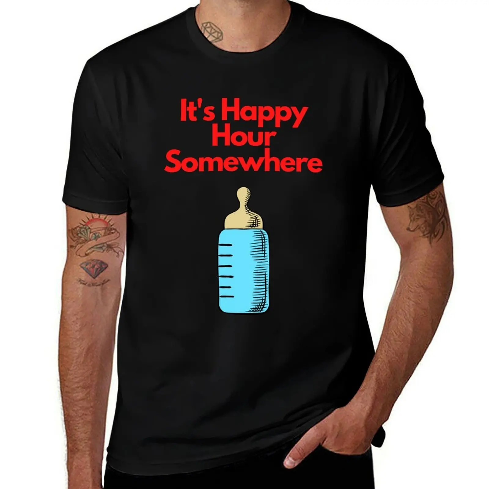 It's Happy Hour Somewhere - Baby Onesie and Toddler Clothing T-Shirt t shirts for man cotton soft T-Shirt