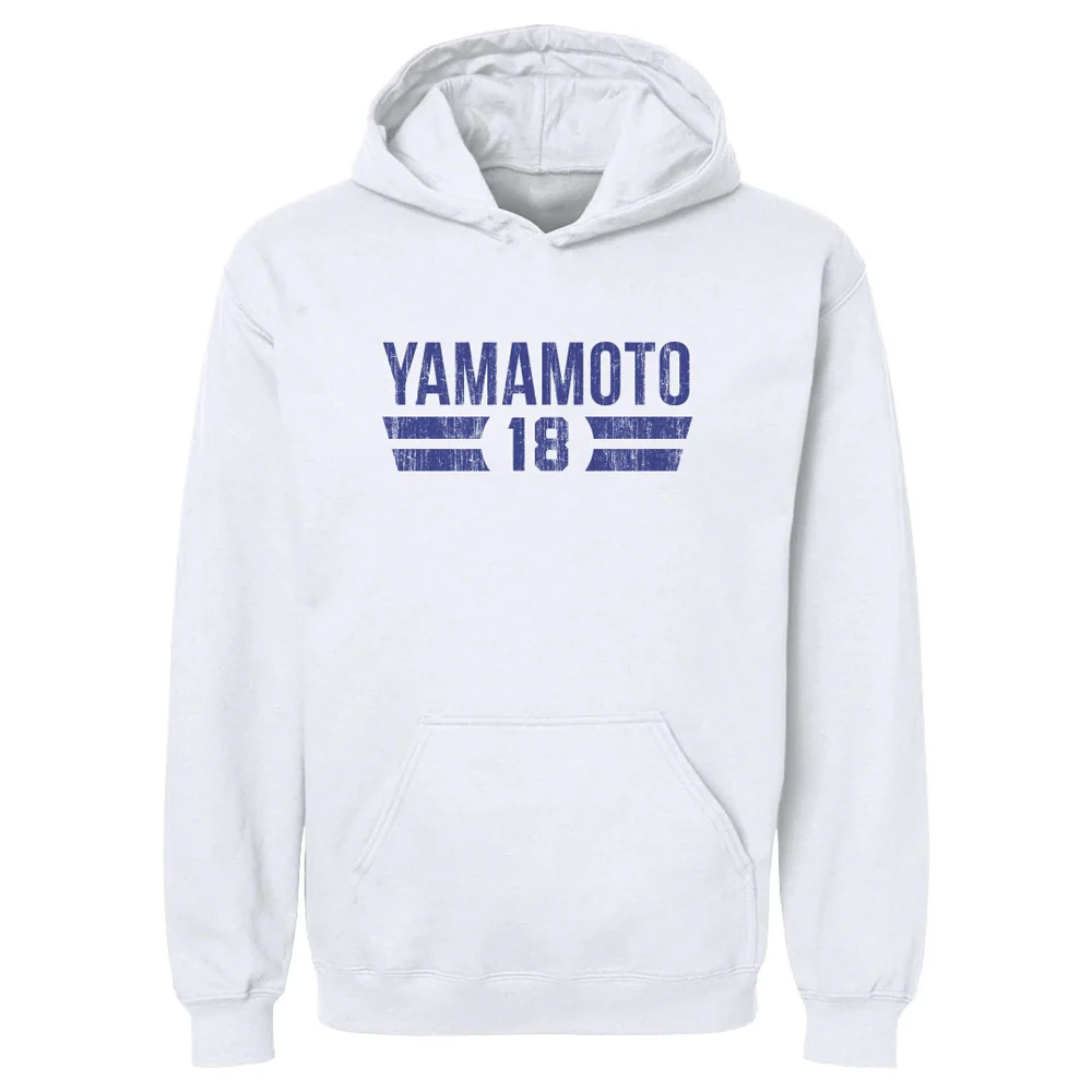 2024 Men's Yoshinobu Yamamoto Number 18 Cotton Baseball Sweatshirt Youth Child Sportwear Causal Loose Unisex Baseball Hoodie