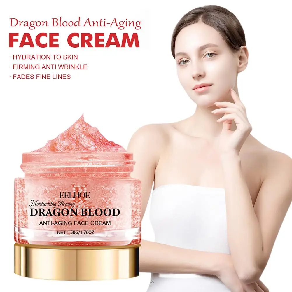 EELHOE Dragon Blood Face Cream Pore Shrinking Facial Rejuvenation Nourishing Hyaluronic Acid Moisturizing Face Brightening Cream