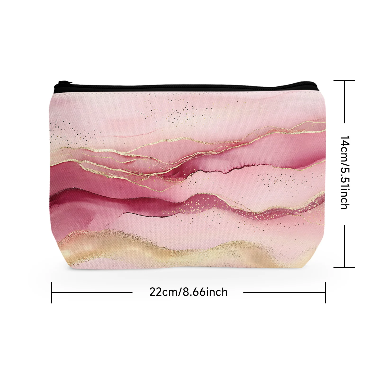 1Pc Cute Makeup Bag Funny Cosmetic Bags For Women Zipper Travel Portable Pouch Pink Marble Makeup Bags