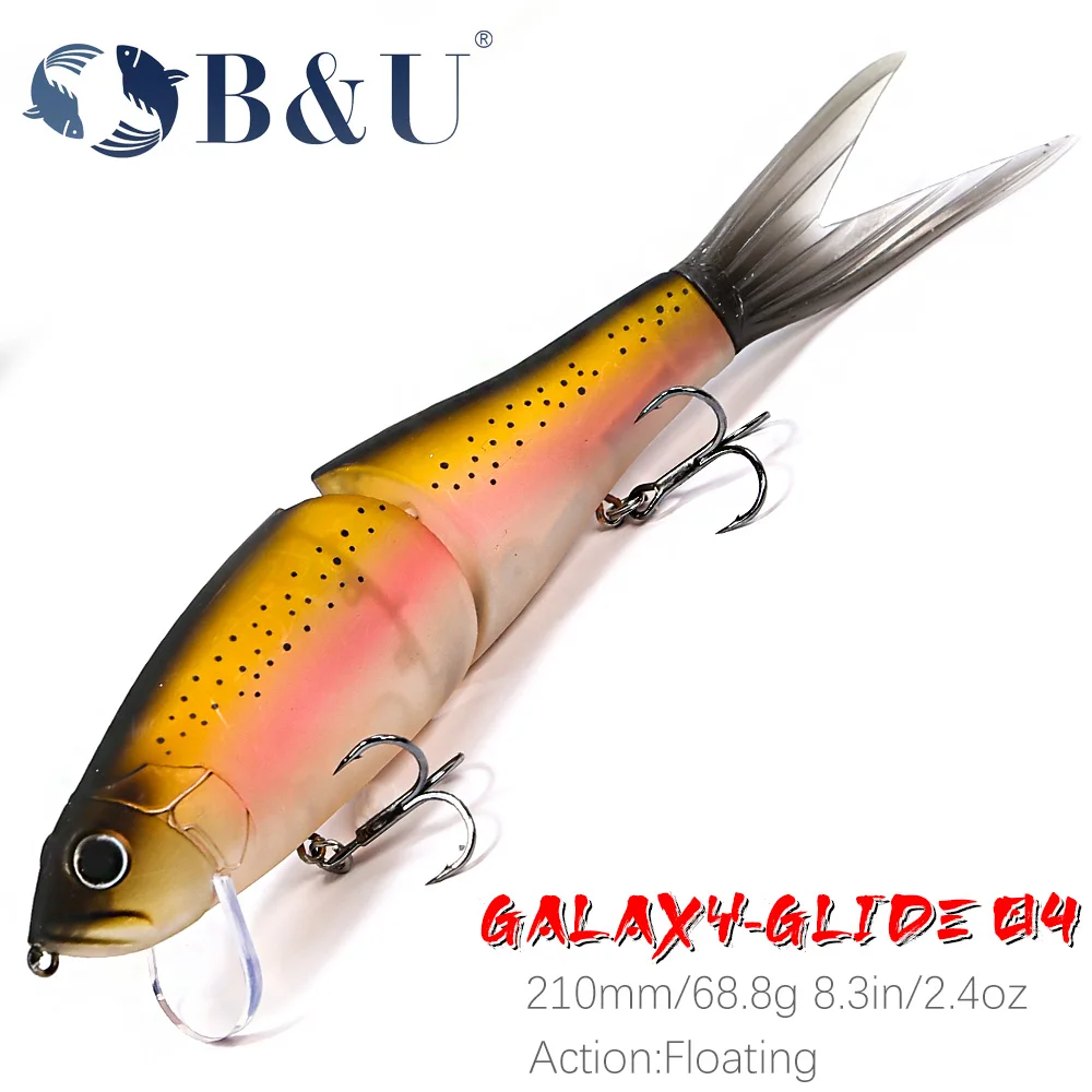 

B&U Topwater Floating Fishing Lures joint body Glide Swimbaits Hard Baits Wobblers For Bass Pike