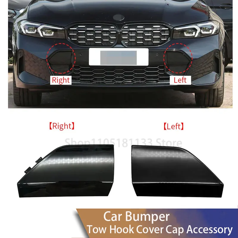 For BMW G20 G21 3 Series 2022-2024 M Sport Front Bumper Tow Hook Cover 51118085456 Black OE Replacement 320i 325i 330i 340i
