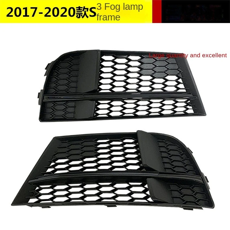 

Car Front Bumper Grille Chrome Trim Fog Light Cover Frame For Audi S3 8V 2017-2020 A3 8V Sline Auto Lamp protection