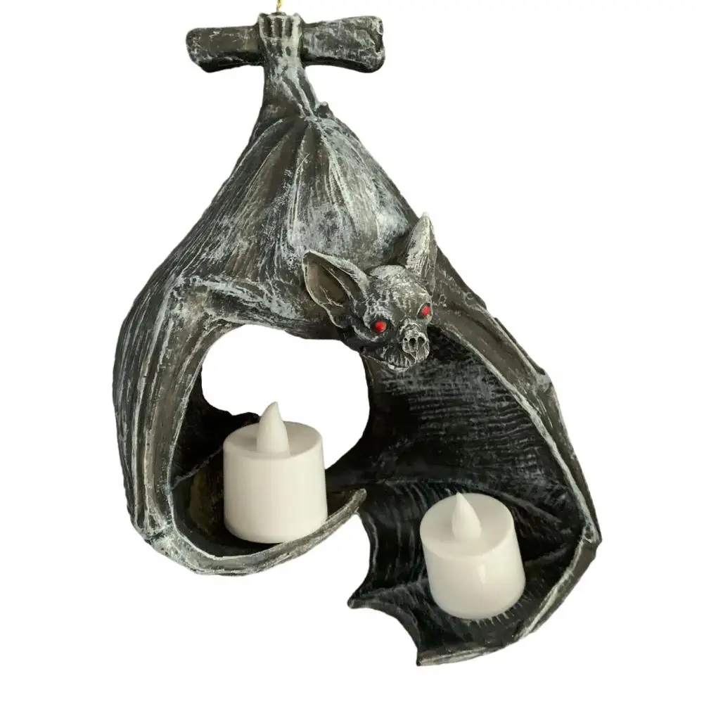 Bat Candle Holder Spooky Bat Wall Tealight Holder Realistic Shape Resin Candle Decor for Halloween