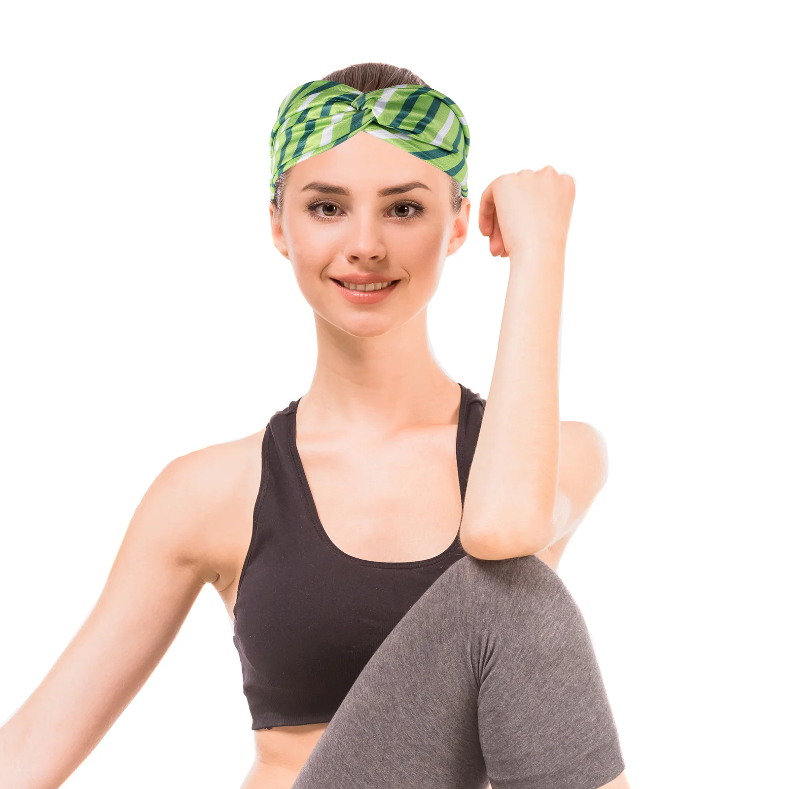 الذهب الروابط اليوغا عقال تشغيل عصابات رأس رياضية القماش الأخضر النساء حزام بسيط شرابة قبعة فستان زر الرجال غطاء علوي علبة شاي
