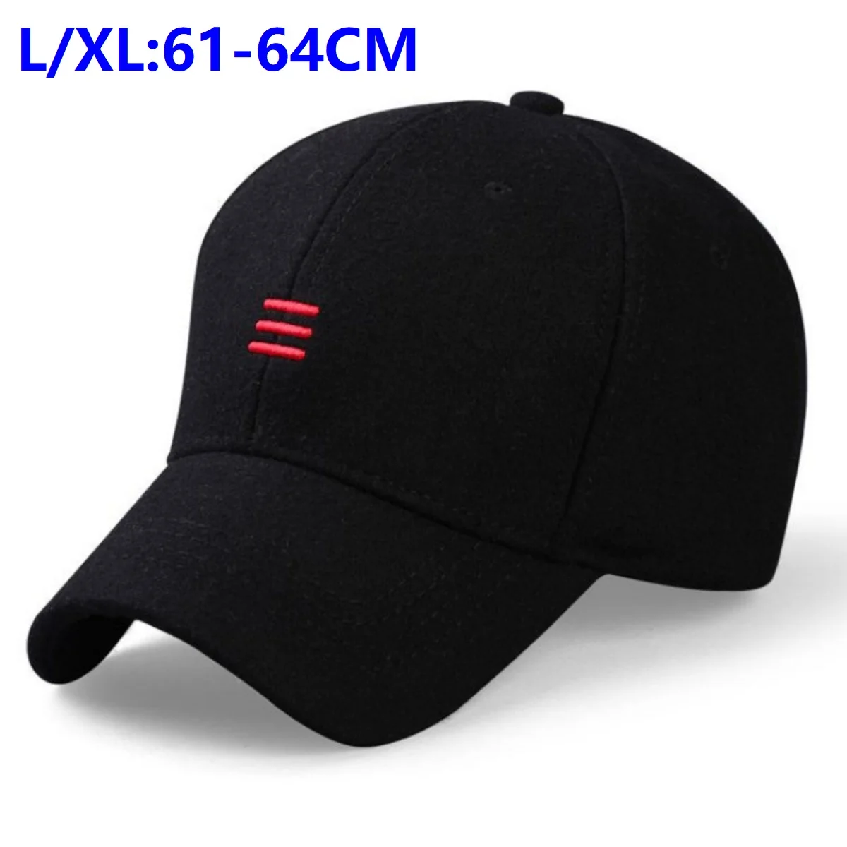 Winter Dad Warm Filz Hüte Großen Kopf Mann Frauen Jungen Mädchen Wolle Visier Männlich Plus Größe Baseball Caps 56-62 cm 62-68 cm – Detail 4