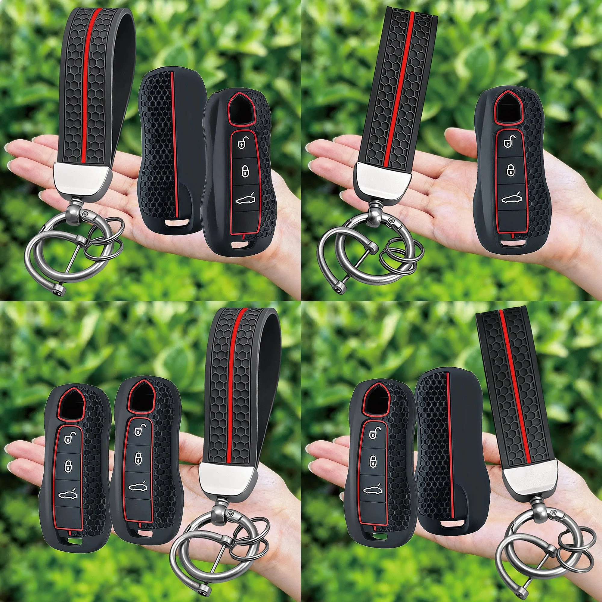 Keychain For Porsche Panamera Cayenne 971 911 9YA Macan Boxster Protective Cover Fob 3 Buttons Car Remote Smart Key Case Shell