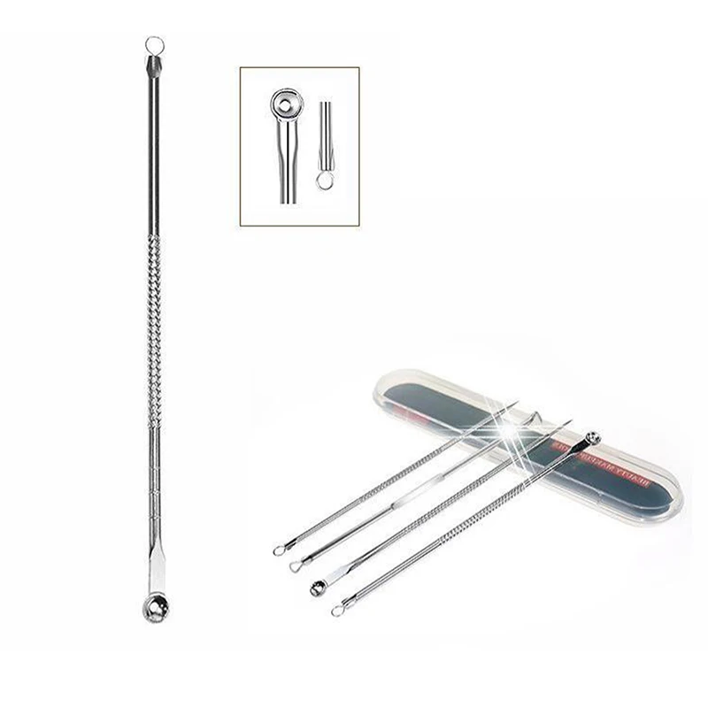 4 pz/set spremere brufolo estrattore Acne ago comedone rimozione macchie Spot Cleaner bellezza strumento per la cura della pelle 2 colori