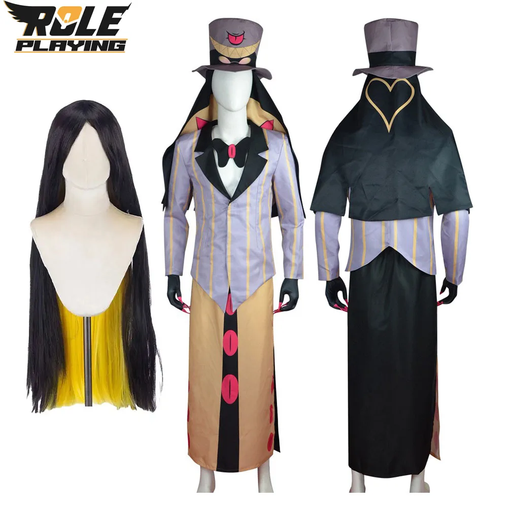 

Hell Inn Human Sir Pentius Косплей Костюм Шляпа Парик Наряды для Мужчин Женский Взрослый Фэнтези Ролевая Игра Ткань Хэллоуин Карнавальный Костюм