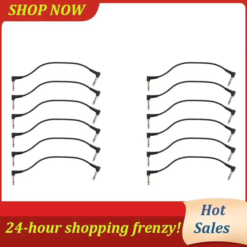 

AB31-12PCS 6 Inch Guitar Patch Cables, Black Guitar Pedal Cable Effect Cable Cord