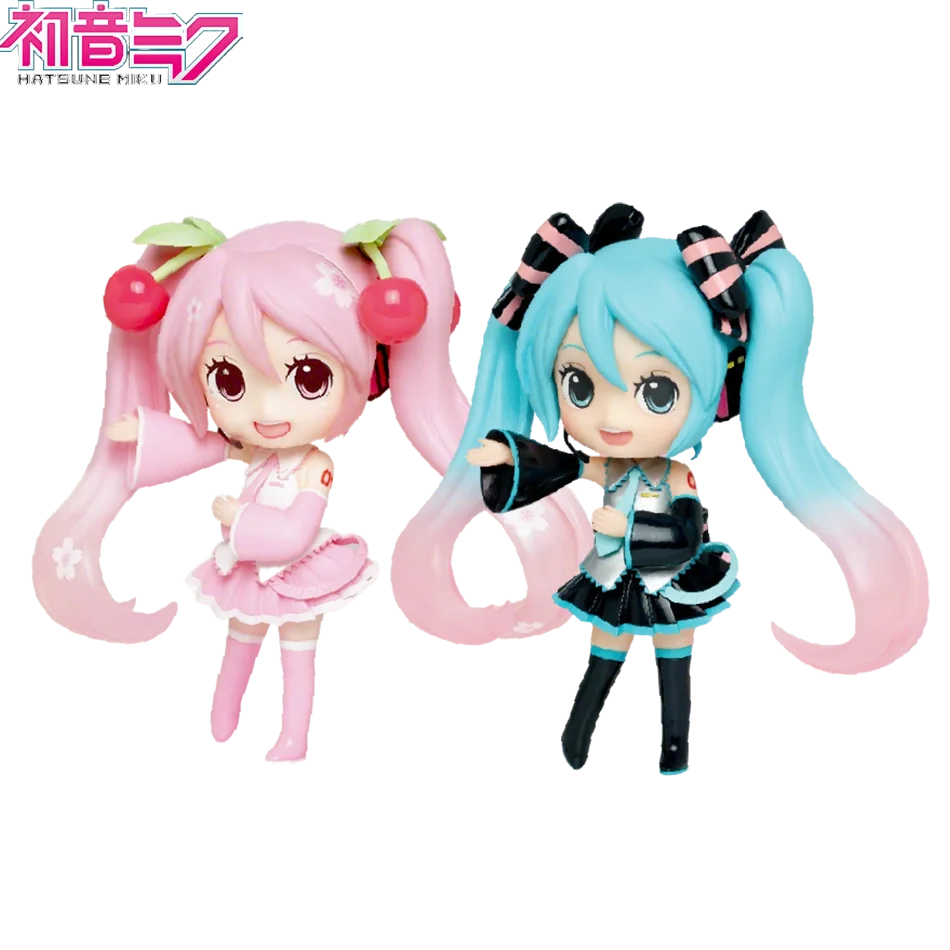 هاتسون ميكو أنيمي الشكل اللعب فستان الكرز الوردي ميكو Kawaii الكرتون البلاستيكية عمل Q نسخة نموذج الدمى هدايا أعياد الميلاد هدايا الاطفال