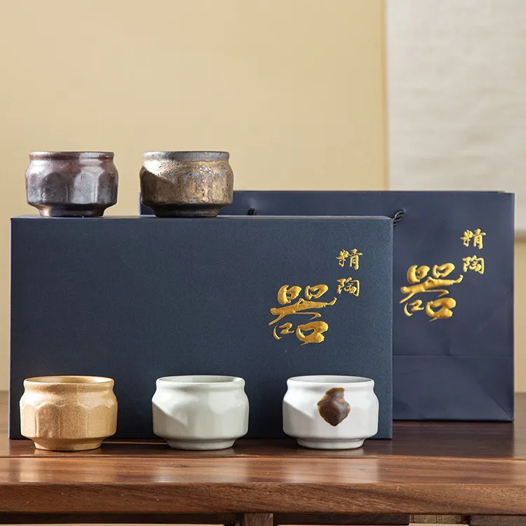 Japanese-style Tea Cup Master Cup Tea Set Ceramic Cup Kiln Change Teacup Mug Gift Box Gift