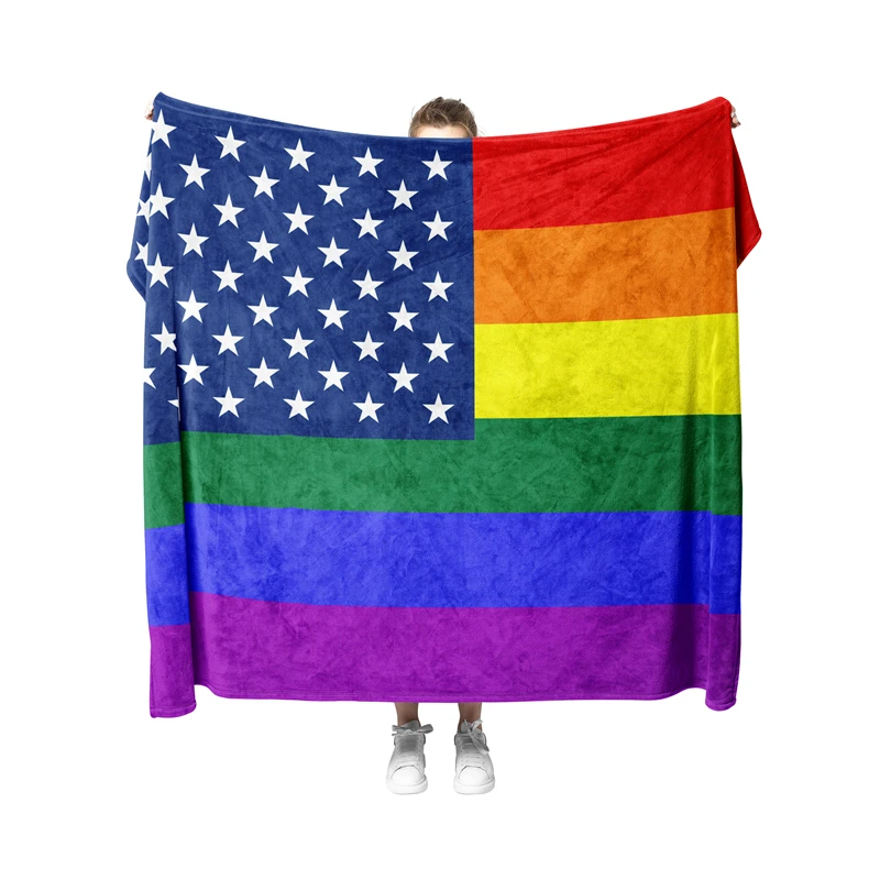 

Aertemisi The United States of America USA LGBT Rainbow Pride Pet Blanket for Small Medium Large Dog Cat Puppy Kitten Couch Sofa
