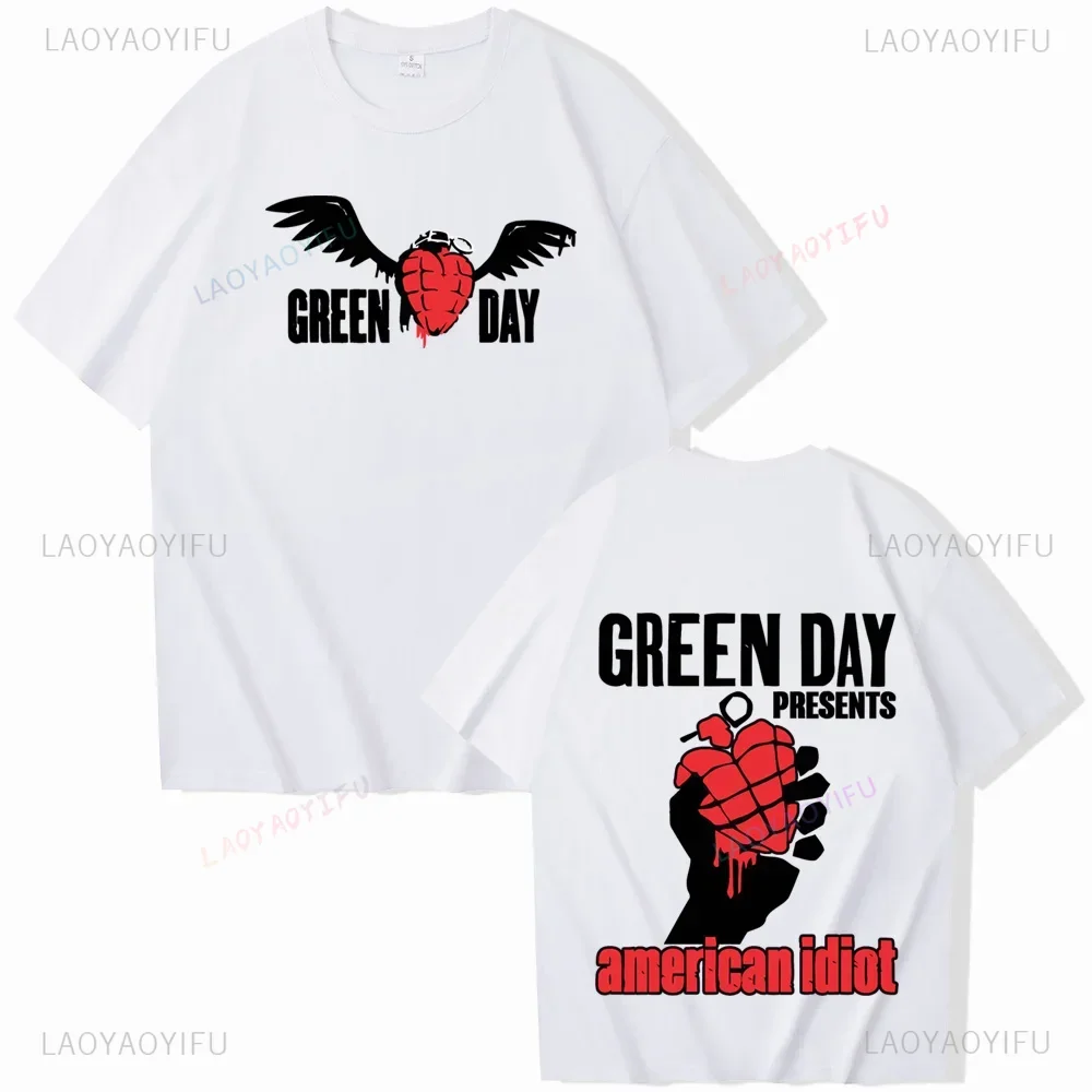 تي شيرت فرقة روك قطن للرجال ، موسيقى الصيف G-Green Day ، تي شيرت بغطاء أحمق ، جديد