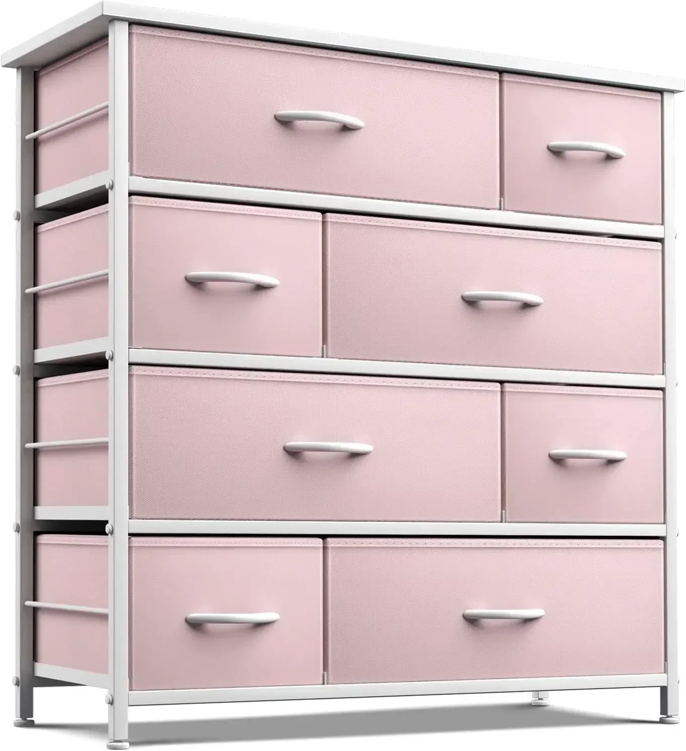 Dresser with 8 Drawers - Furniture Storage Chest for Kid’s, Teens, Bedroom, Nursery, Playroom, Clothes, Toys - Steel Frame, Wood