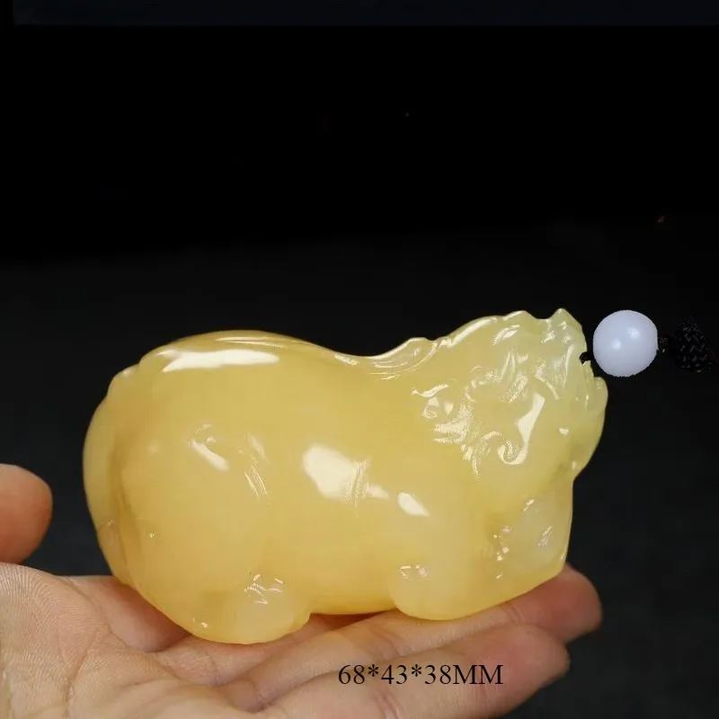 

Natural Rice Yellow Jade, Wealth Pig Pixiu Jade Golden Toad Cabbage Playing Piece Jade Jade Hand-held Piece