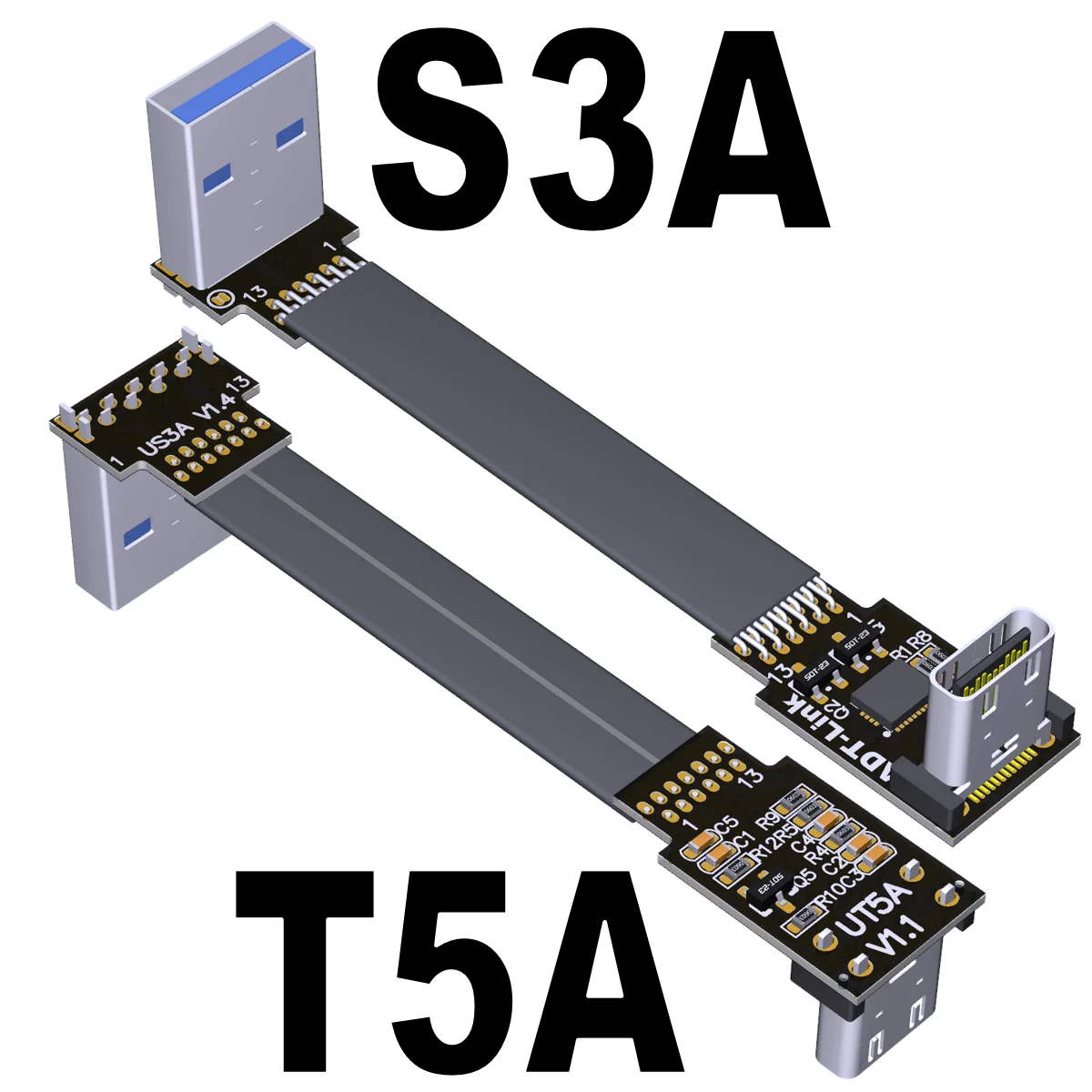 Usb c fêmea para usb um cabo 10gbps aéreo dobrável usb 3.1 fotografia cabo flexível fita fpv cabo de extensão plana macho para fêmea