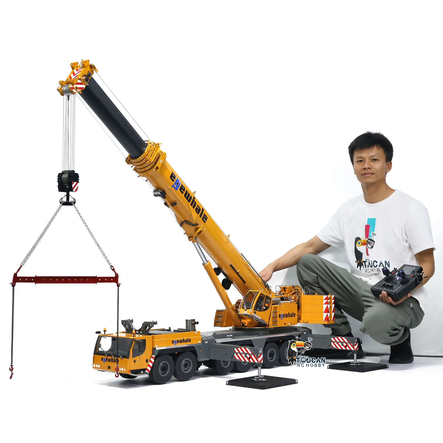 Eyewhale 1/14 LTM1350 6 Axles Heavy Cranes Truck RC Hydraulic Mobile Giant 5M Length Crane Cars Vehicle Toys for Adults TH23733