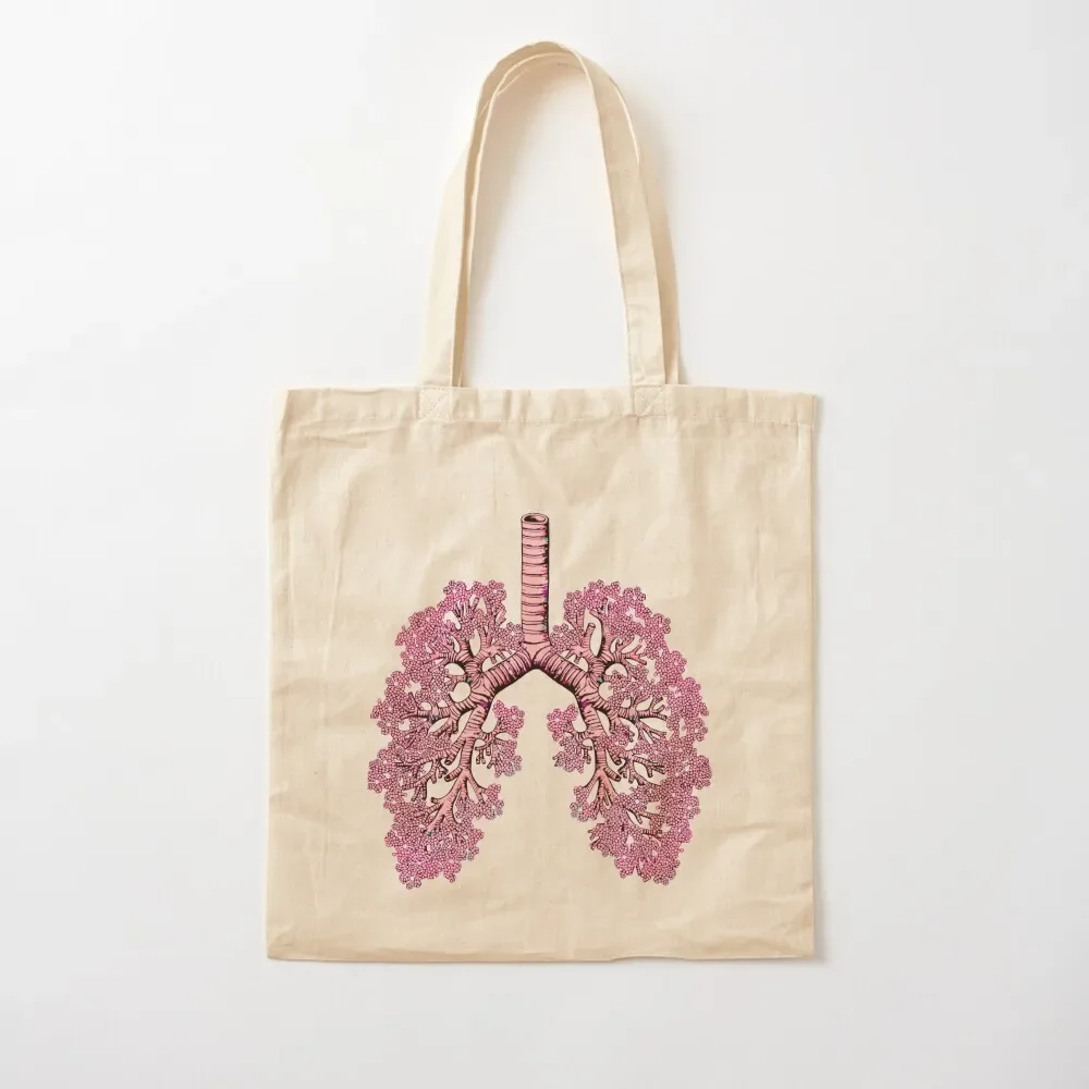 Lungs cancer awareness, pink coral human anatomy, watercolor Tote Bag Candy bags tote bag university Tote Bag