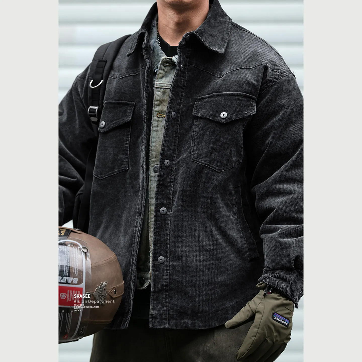 

Retro Waed Heavyweight Corduroy down Jaet Coat Men's Women's Autumn Winter 90 White Du down Warm irt Outerwear