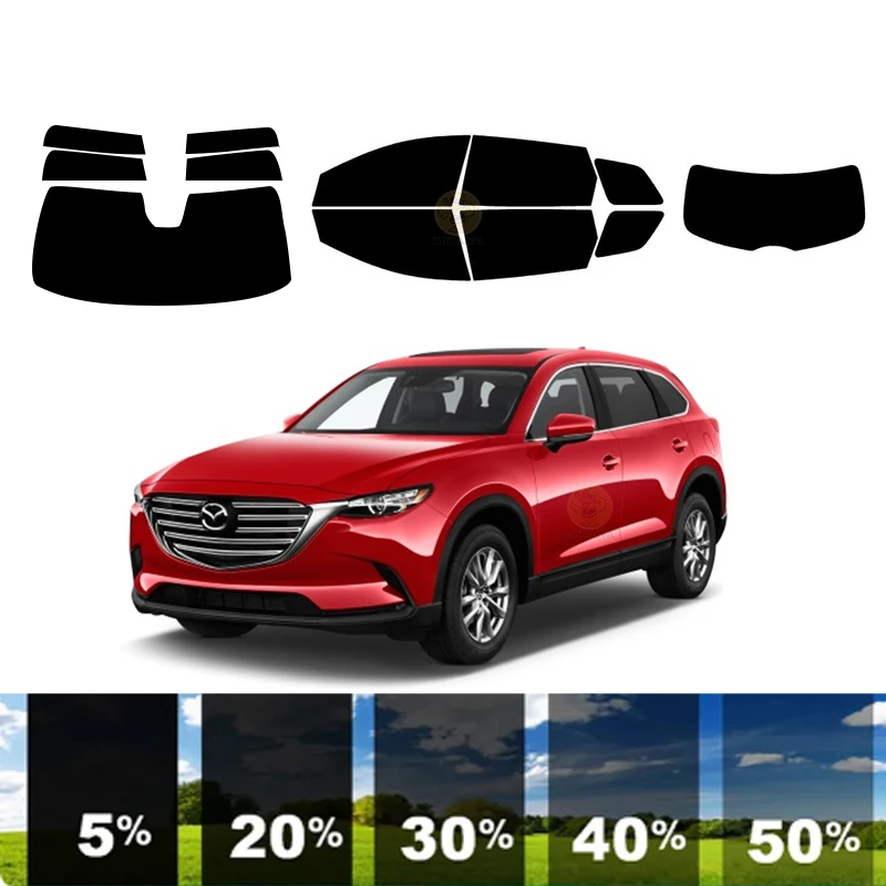 

precut Removable Window Tint Film For Car 100% UVR 5%-35%VLT Heat Insulation Carbon ﻿For MAZDA CX-9 4 DR SUV 2016-2023