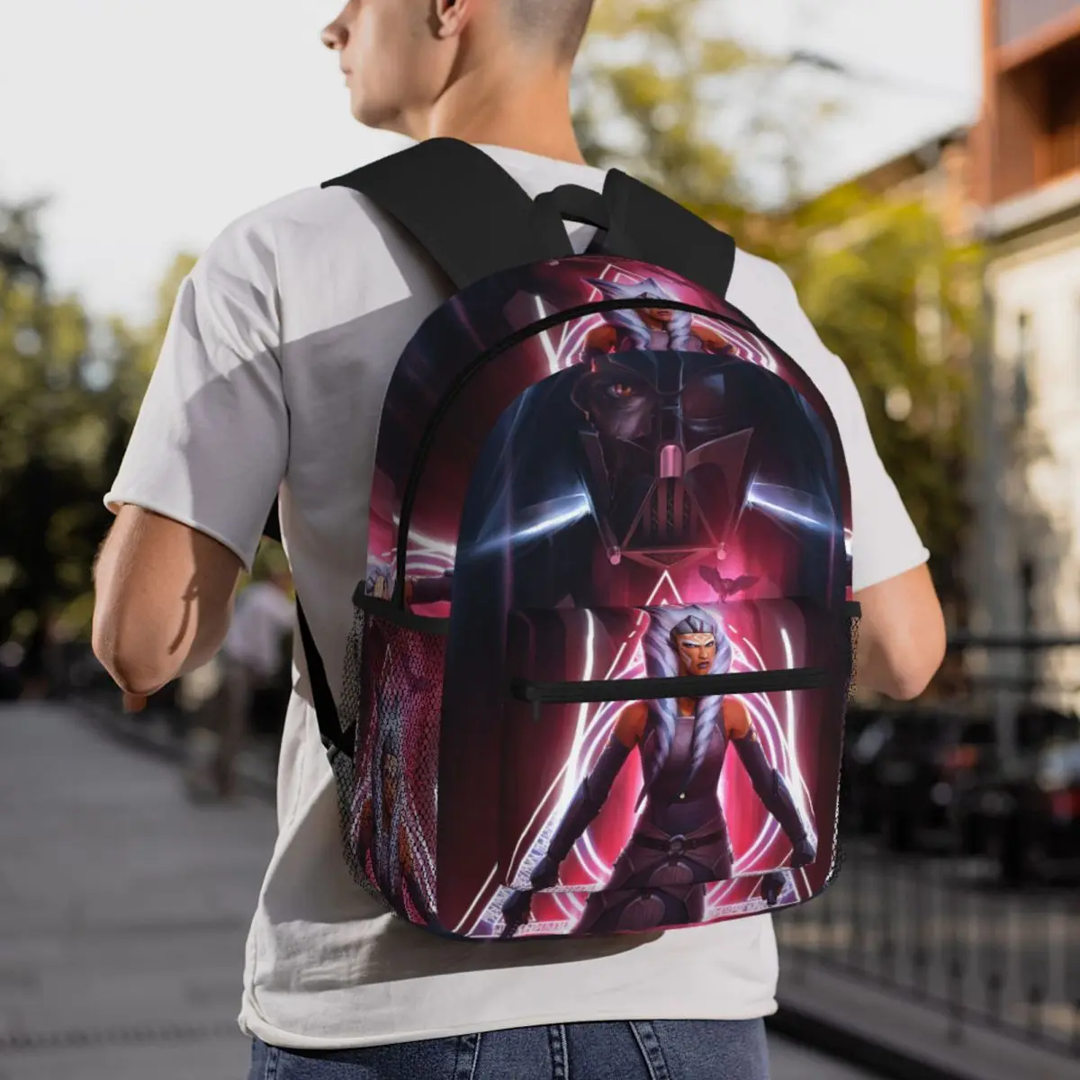 Fulcrum Ahsoka Tano الخيال العلمي الحروب القبلية حقيبة ظهر الطالب حقيبة مدرسية المشي لمسافات طويلة السفر Daypack للرجال النساء الكتب حقائب كتف #5