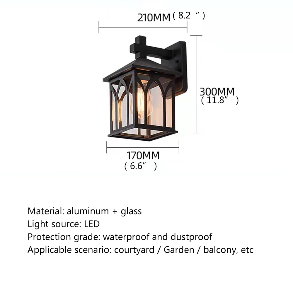 โคมไฟเชิงเทียนติดผนังสไตล์ย้อนยุคไฟ LED สีดำสำหรับตกแต่งระเบียงบ้านสไตล์แอฟริกัน