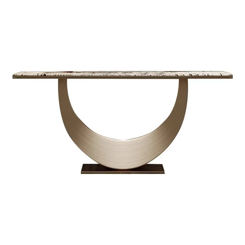 Leichter Luxus-Eingangstisch aus italienischem Naturmarmor, luxuriöser Stein-Eingangstisch, Eingangstisch an der Wand, Eingangsschrank-Etui