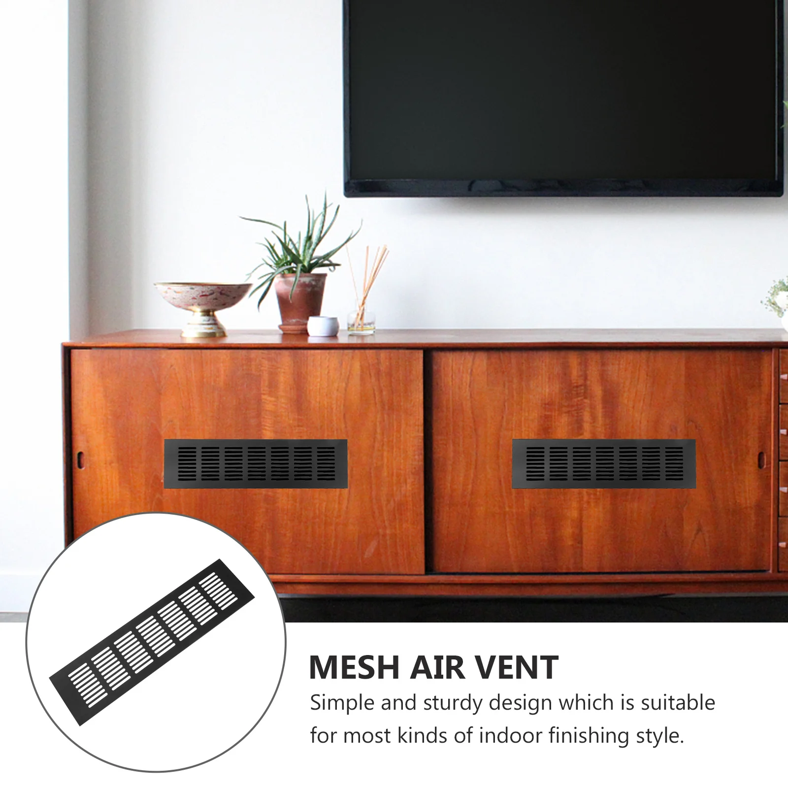 

1Pcs Air Vent Wardrobe Mesh Aluminum Alloy Rectangular 300x80mm Breathable Odor Proof Cabinet Shoe Cabinet Ventilation Screen