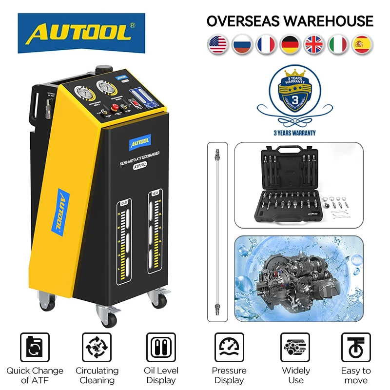 AUTOOL ATF702 ATF Exchanger Transmission Oil Change Machine Fuel Diesel Auto Transmission Fluid Exchange & Cycle Cleaning Tool