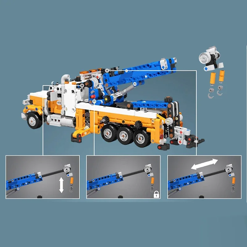 1003PCS Moc City Engineering Heavy-duty Tow Truck  Model Technology Building Blocks Creative Children Bricks Toys Gifts