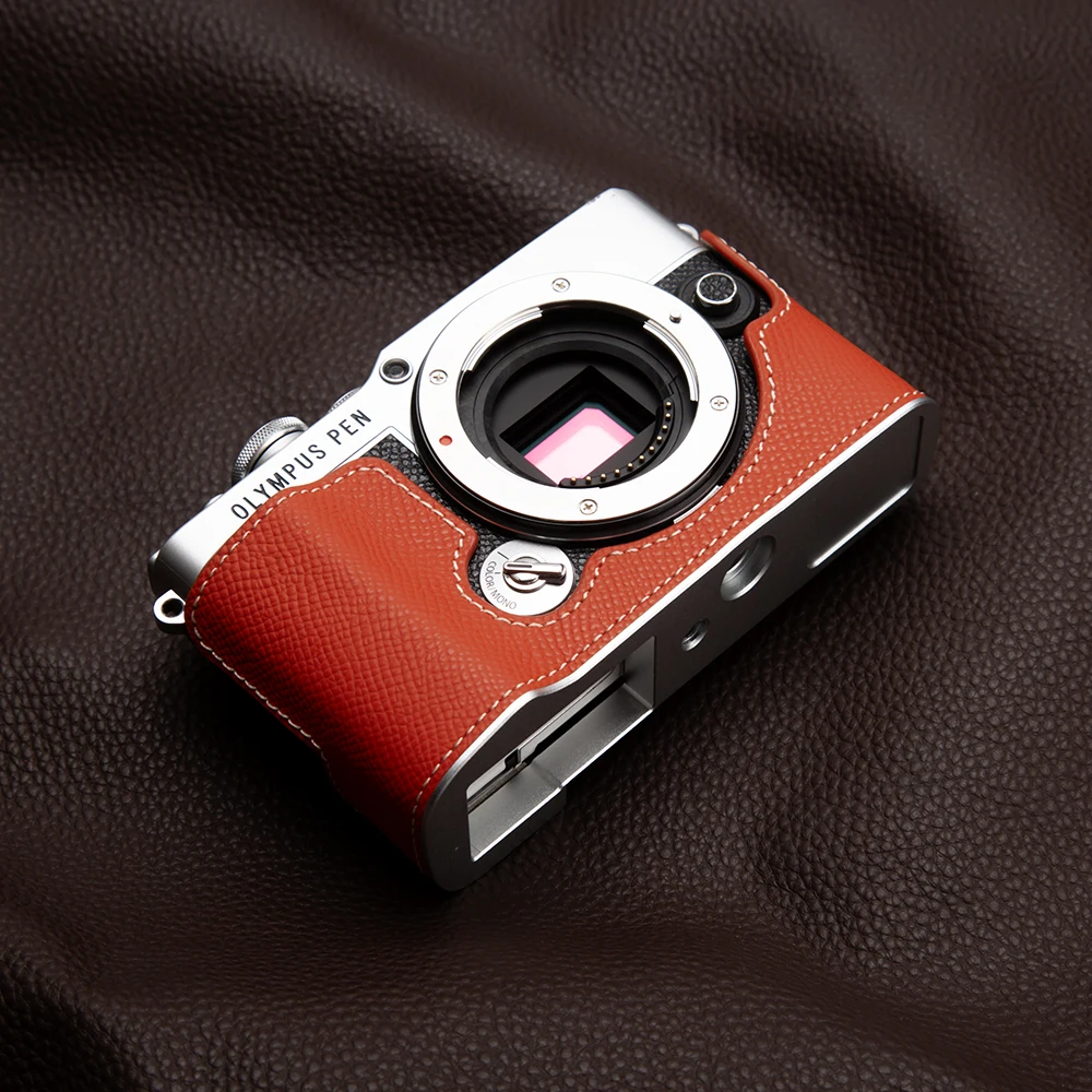 

Leather Case EP7 Bag E-P7 Protective Cover Bag Camera Bag For OLYMPUS PEN E-P7 Case EP7 Cover Genuine Leather Camera Half Case
