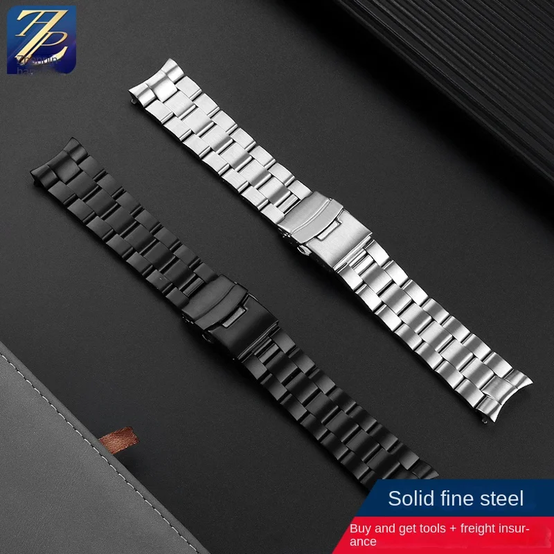 High quality Watch chain For Citizen CA0615 CA0695 Solid curved end strap Metal Stainless Steel watchband men 22mm Safety buckle