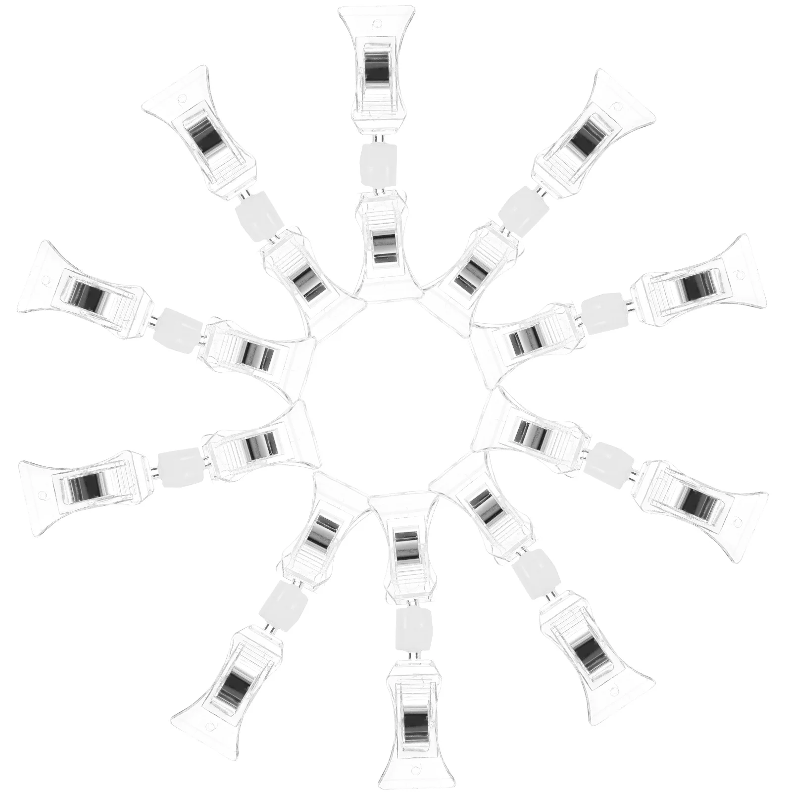 10 Pcs Tag Advertising Double-headed Clip Merchandise Sign Clips Holders Price Rack Clear White