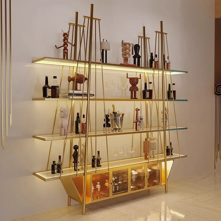 

Sailing rack, light luxury wine cabinet, display, storage commercial decorative rack