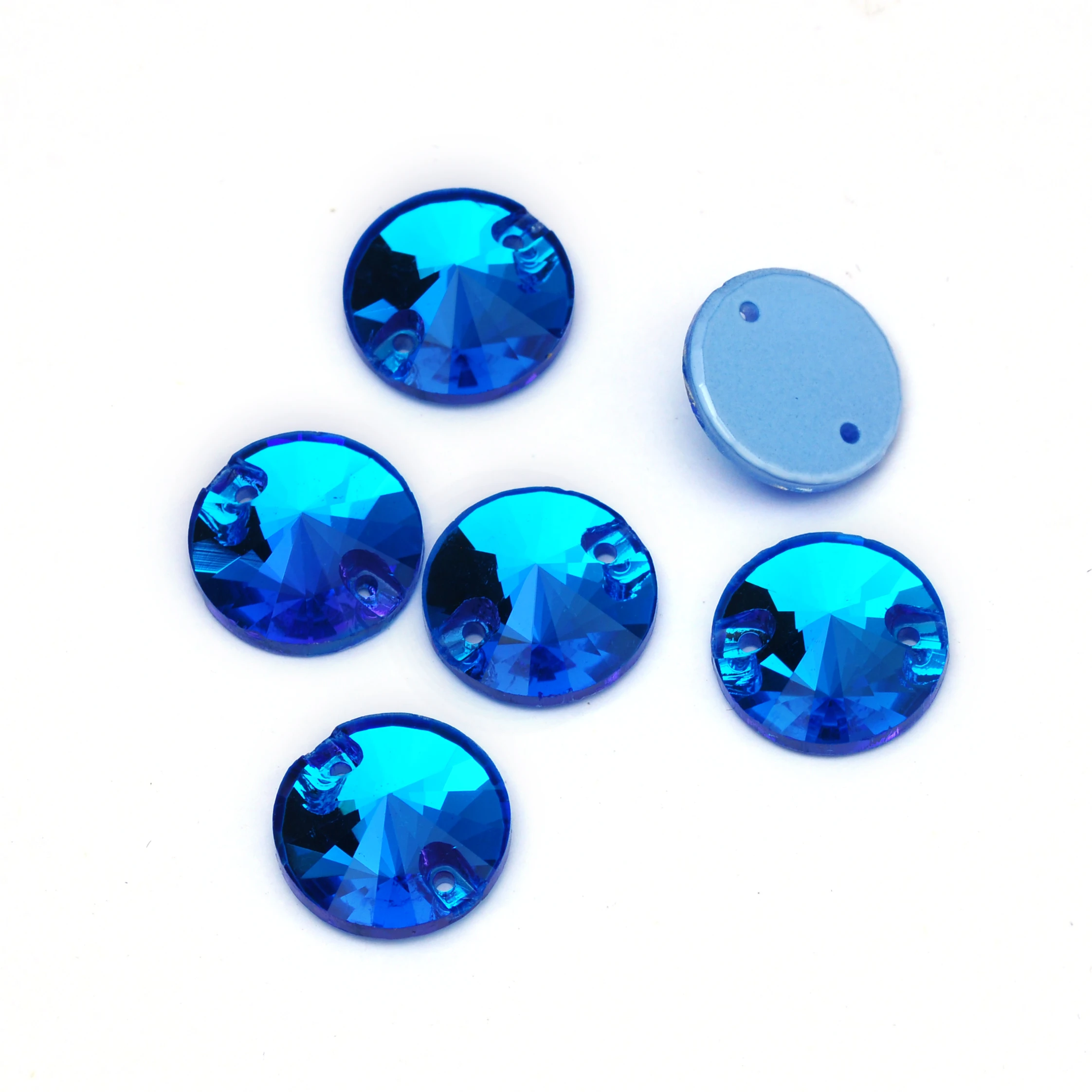 Neonfarbene Rivoli-Glas-Strasssteine zum Aufnähen mit Flachrückseite und neuen Kantenabschrägungen für Hochzeitskleid-Accessoires – Detail 7