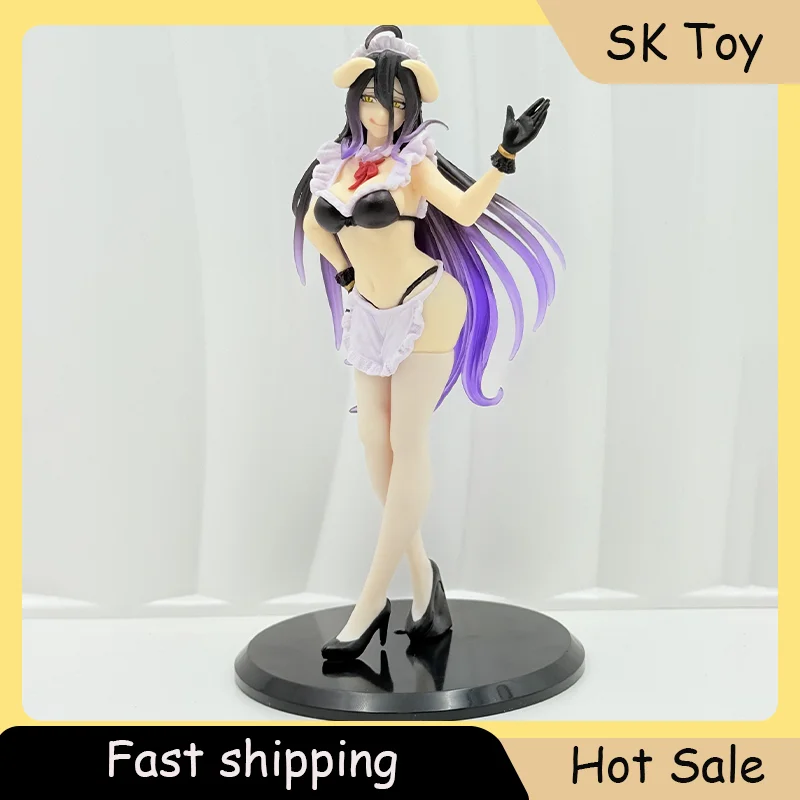 20 cm Cameriera Albedo Action Figure Sexy Anime Figura Modello Modello bidimensionale Ornamenti da tavolo Regali Bambole da collezione