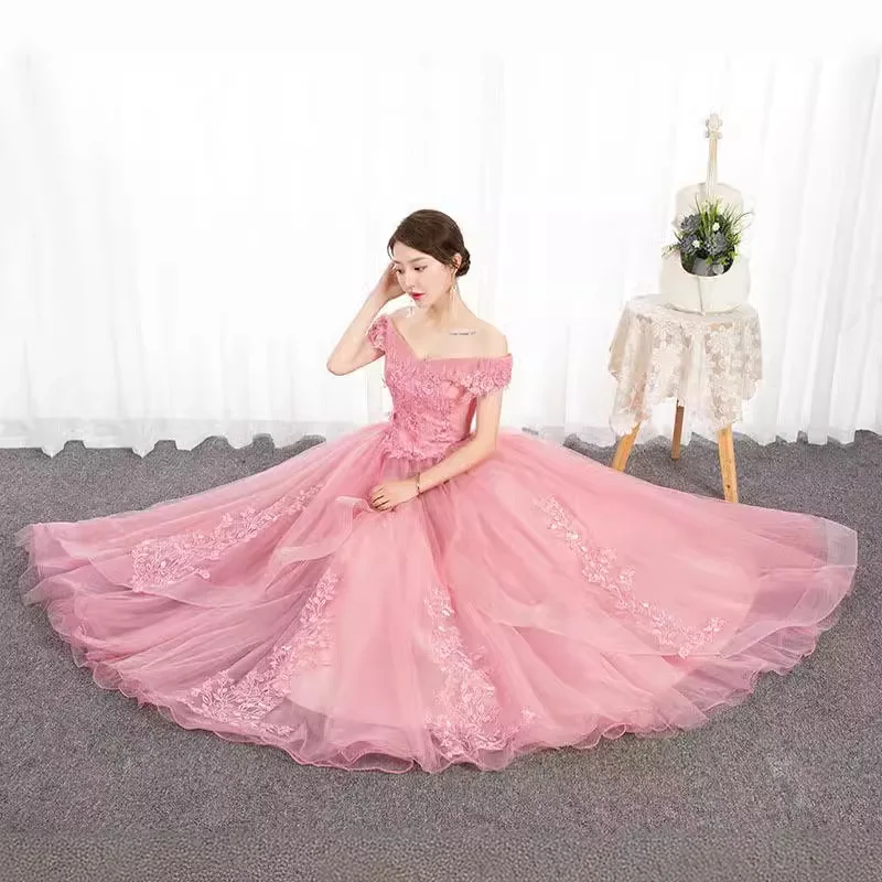 Birthday Dress Fashion Art Exam Dress Student Solo Vocal Exam Stage Puffy Sao Banquet One-shoulder Long Evening Dress for Women