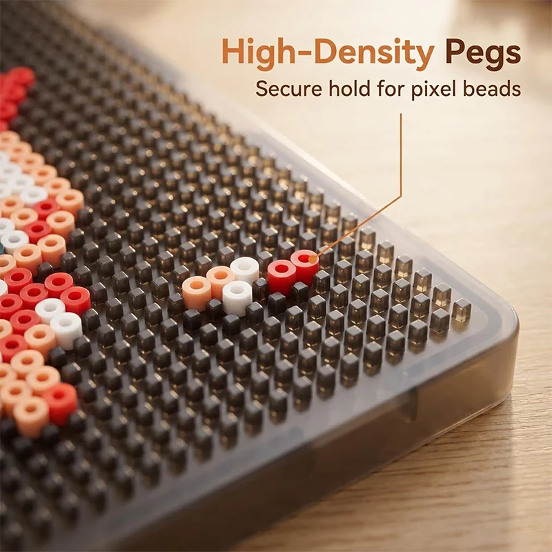 1SET  Parent-Child Interactive Pixel Art Bead Board Kit,Smart APP Pixel Drawing Pegboard with High-Density Secure Pegs