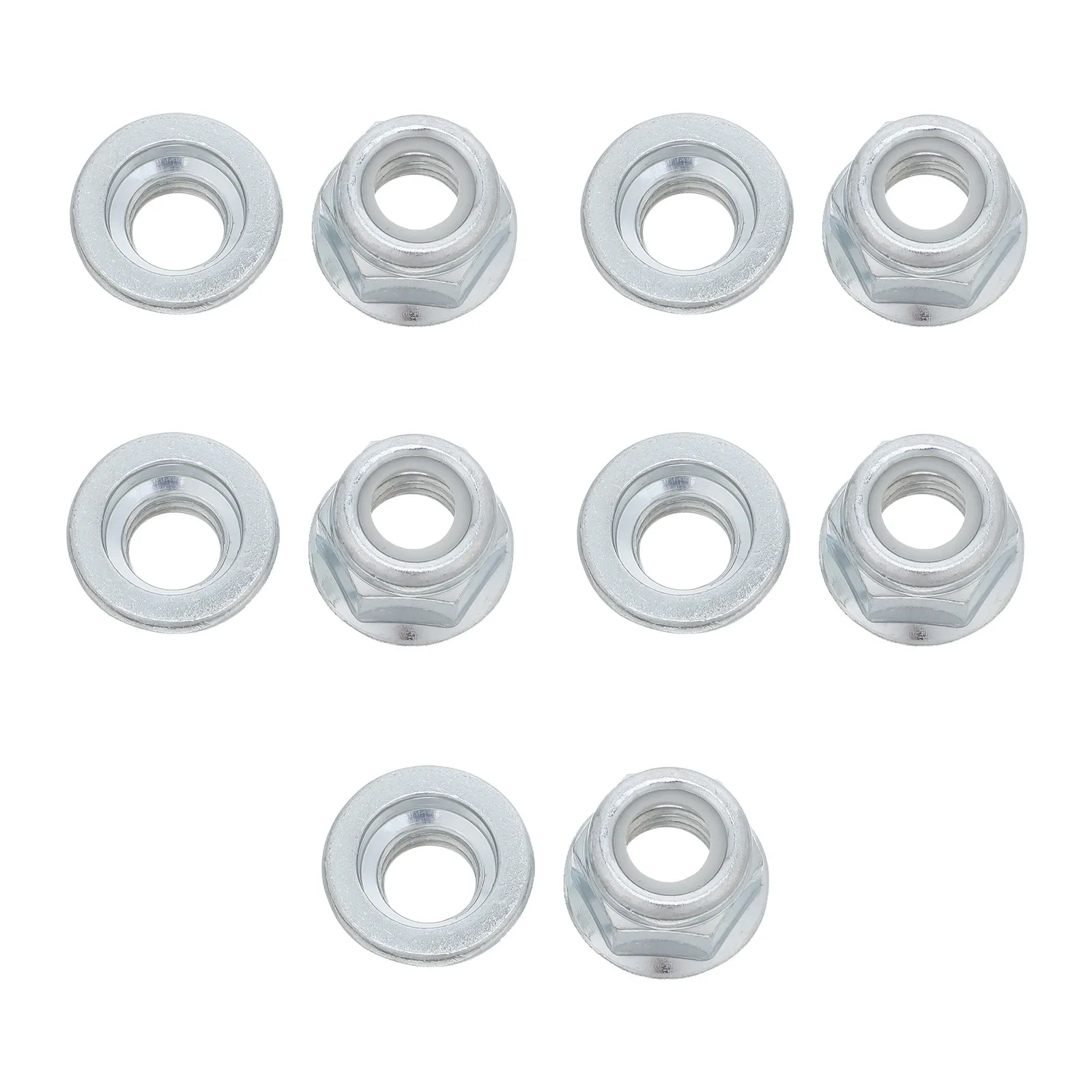 10Pcs Left-Hand Thread Lawn Mower Blade Nut Set Anti-Loosening Flange Nut for Brush Cutter Gear Head Blade Case