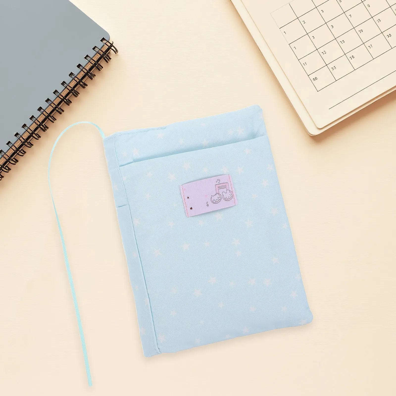 Portable Cloth Journal Cover Organizer Fabric Book Sleeve 5X7 Washable Soft Pouch Journals Textbooks Bible Reading
