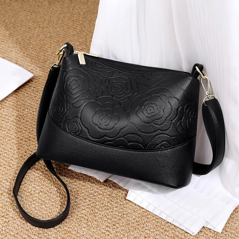 2024 New Genuine Leather Women\'s Handbag Large Capacity Soft Leather Women Tote Bags Fashionable Simple Female Crossbody Bolsas