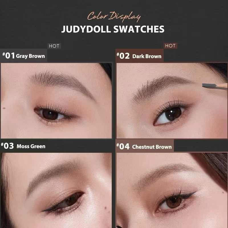 Judydoll lápiz de cejas moldeador doble cabeza moldeador de cabeza cejas naturales mate resistente al agua de larga duración