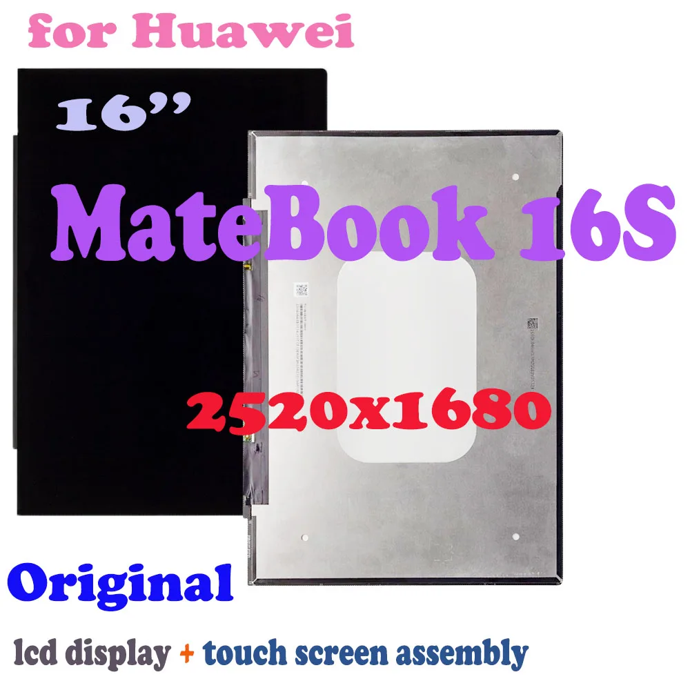 Original 16 Inch for Huawei MateBook 16S CREF-16 LCD Display Touch Screen Assembly 2520x1680 LCD IPS 30pins 60Hz Screen