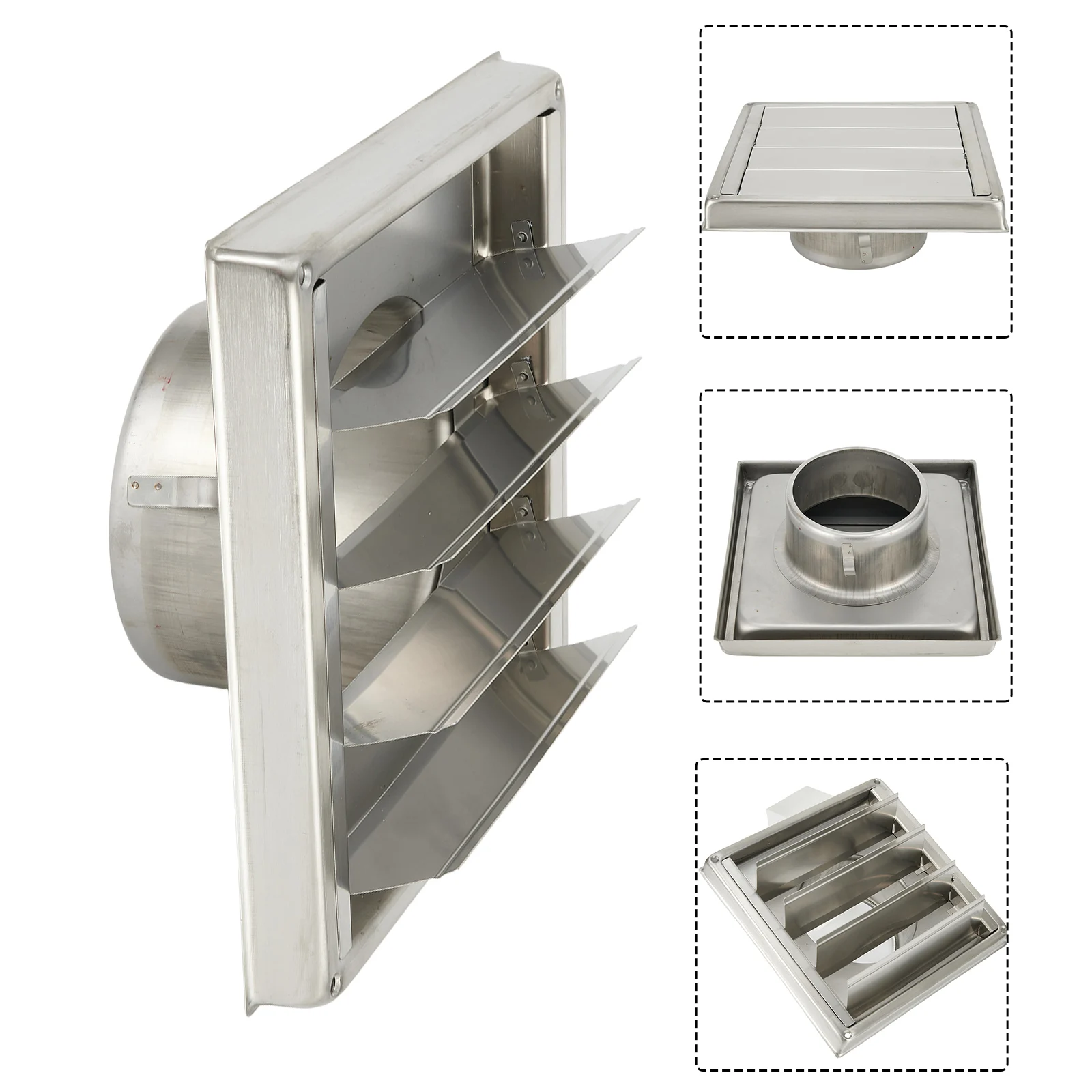 

Perfect For Modern Homes Wall Vent Exhaust Stainless Steel Vent Air Outlet Durable Silver Stainless Steel Wall Ventilation Cap