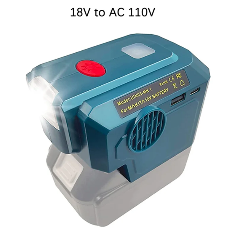 200W Power Inverter for Makita 18V Battery to 110V AC Output Portable Modified Sine Wave Inverter Generator