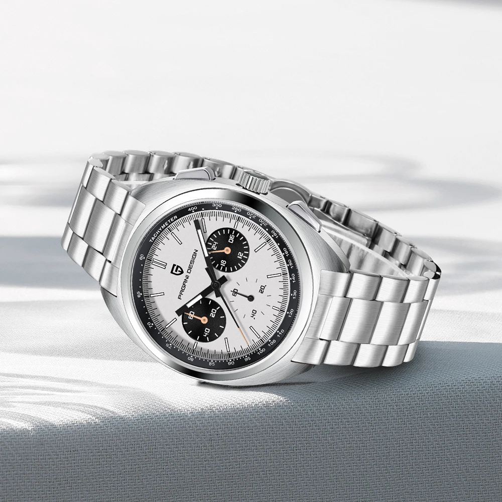 PAGANI تصميم ريترو ساعات كوارتز رجالية 2025 قمة فاخرة VK63 ساعة كرونوغراف للرجال AR الياقوت مقاوم للماء مضيئة رجل هدية